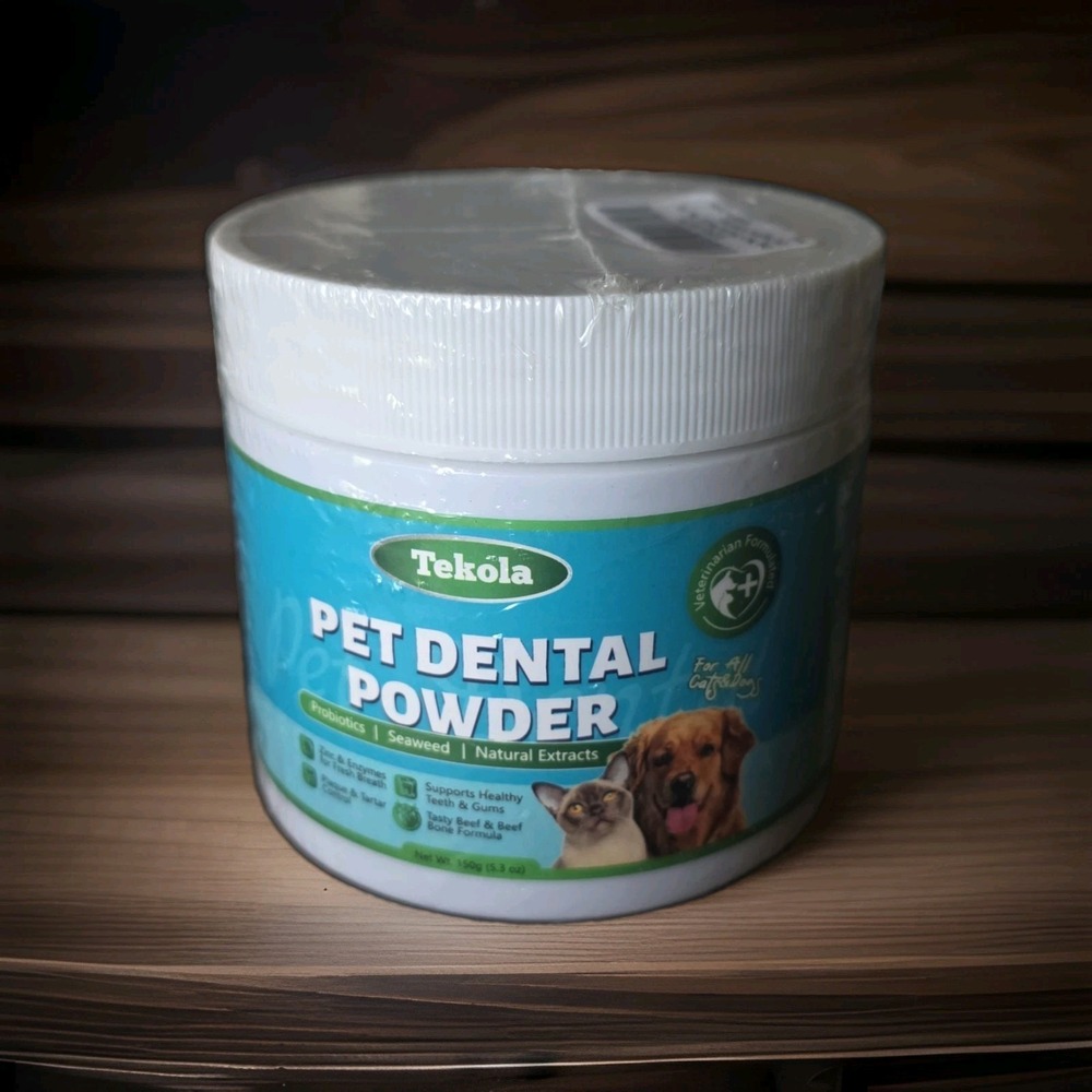 Pet Dental Cleaning Powder For Dogs & Cats, Freshens Breath, Reduces Plaque